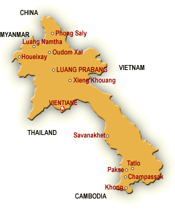 Laos Tourist maps